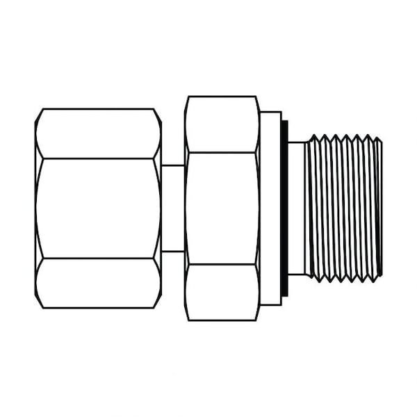 Hydraulic Fitting-Metric CompressionS10(18X1.5)-06BSPP STUD STANDPIPE